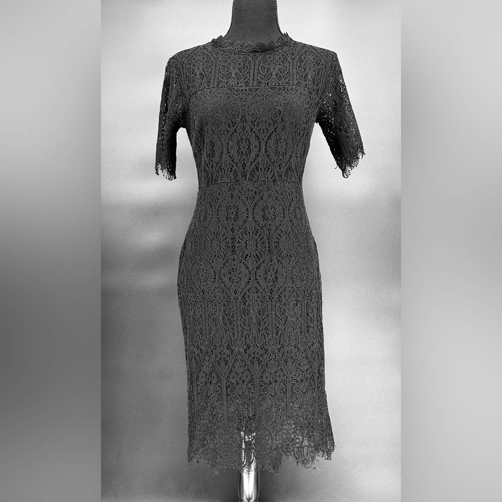 #84- MIAMI Francesca’s Hamilton Rhea Black Lace Midi Miami Dress‎ Medium